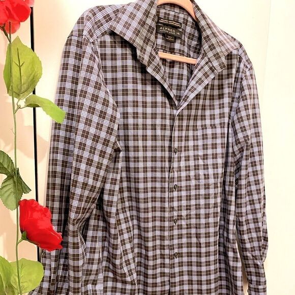 🌷 Alfred Sung🌷Plaid Button Down Classic Shirt - Picture 6 of 8